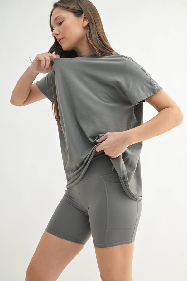 Women's Shoreline Slouchy Tee - Pewter