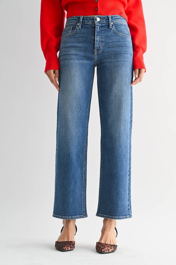 Women's Mid Rise Slim Wide Leg