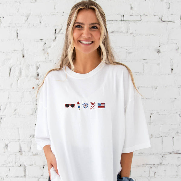 Embroidered 4th of July Tee