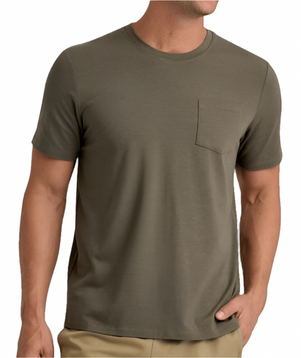 Free Fly Men's Bamboo Current Pocket Tee - Fatigue