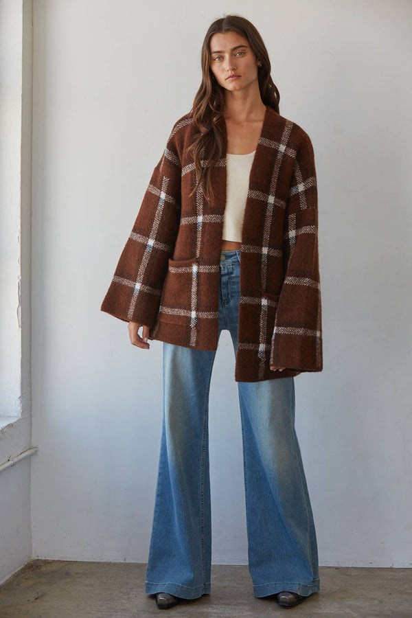 Winnie Plaid Cardigan