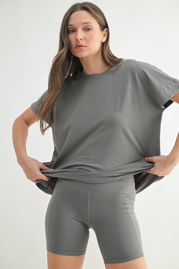 Women's Shoreline Slouchy Tee - Pewter