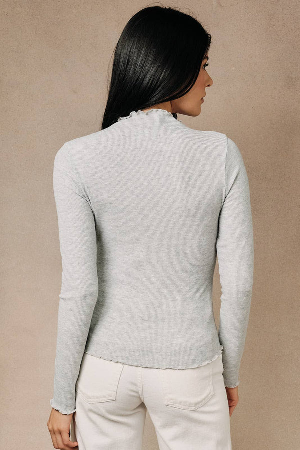 Ribbed High Neck Top