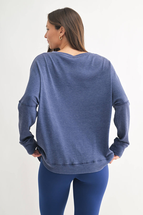 Women's Waffle Ribbed Pullover