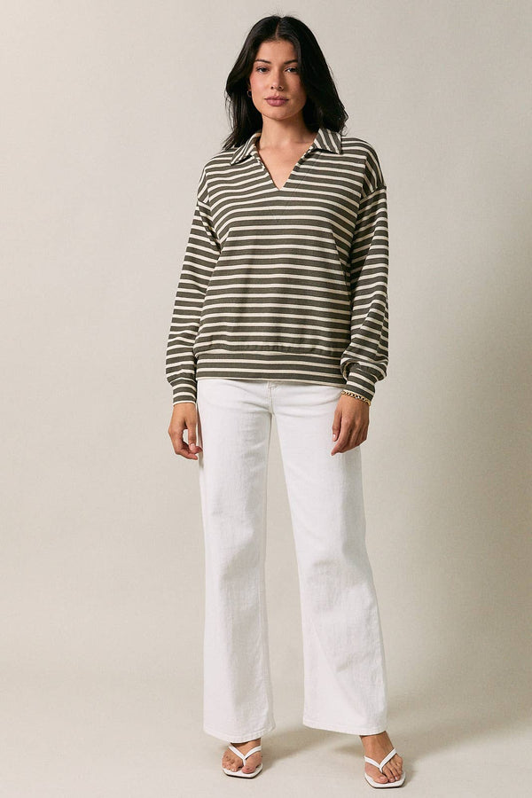 Striped Collared Sweater