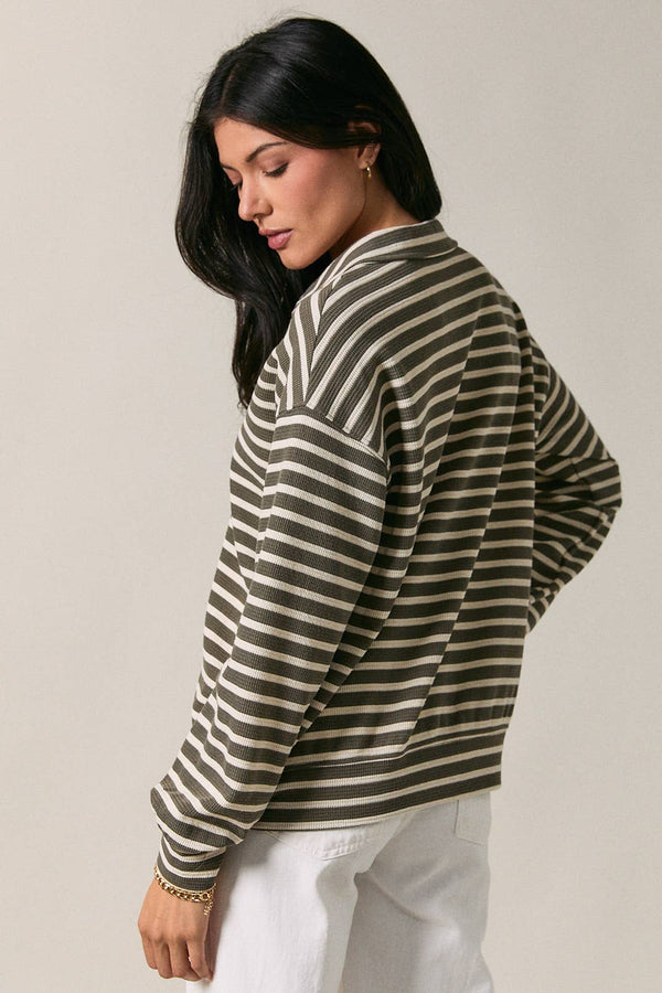 Striped Collared Sweater