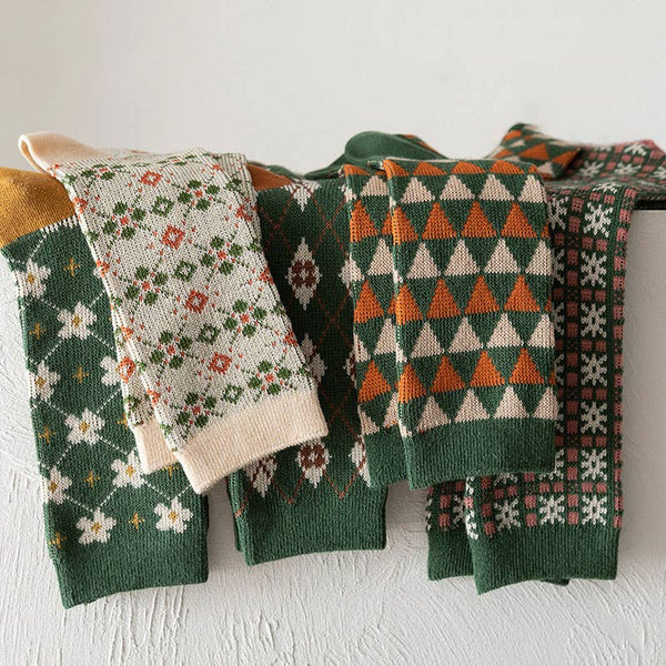 Geometric Fall Socks