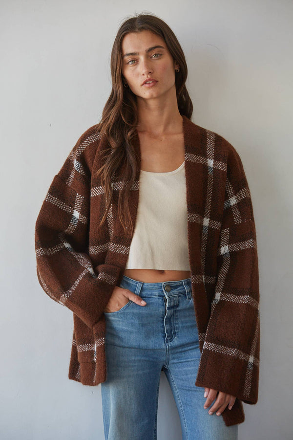 Winnie Plaid Cardigan