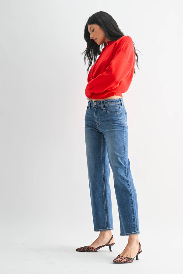 Women's Mid Rise Slim Wide Leg