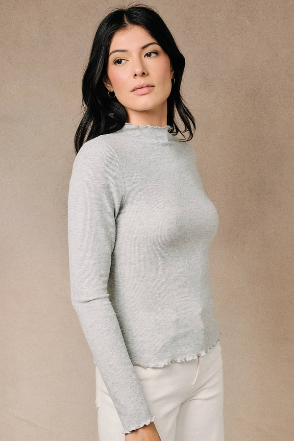 Ribbed High Neck Top
