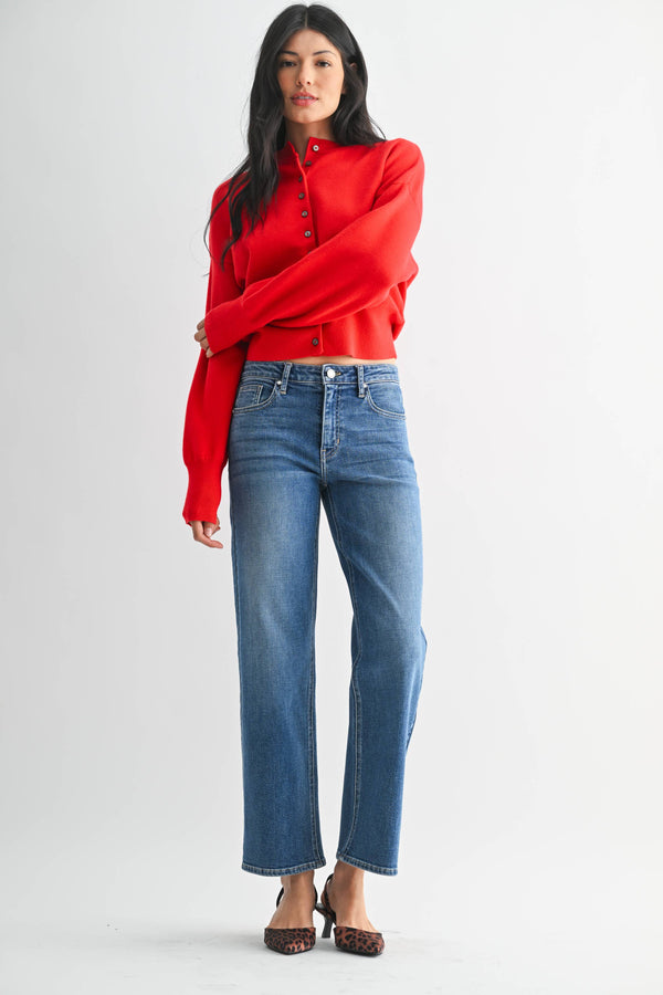 Women's Mid Rise Slim Wide Leg