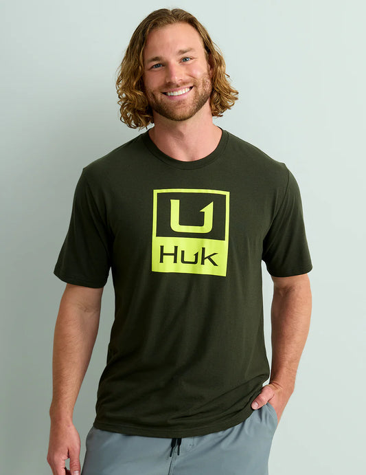 Huk Stacked Logo Tee