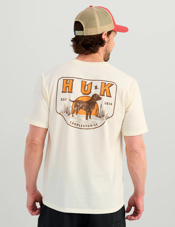 Huk Men's Lab Patch Pocket Tee - Egret