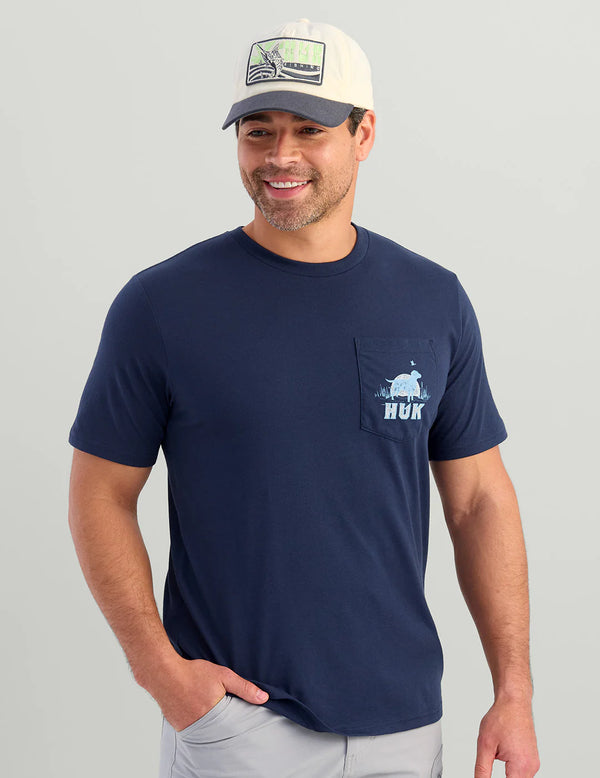 Huk Men's Lab Patch Pocket Tee - Navy