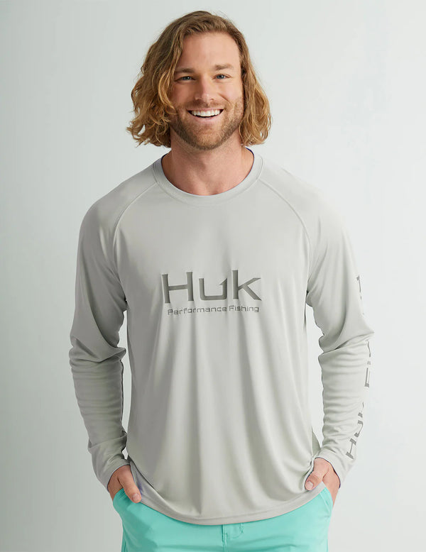 Huk Men's Pursuit Performance Crew - Harbor Mist