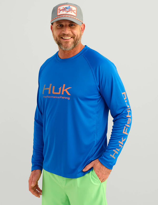 Huk Men's Pursuit Performance Crew - Ocean Blue