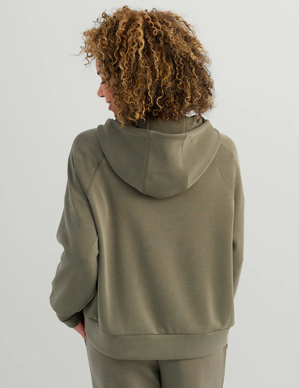 Huk Women's Bayside 1/2 Zip Hoodie - Moss