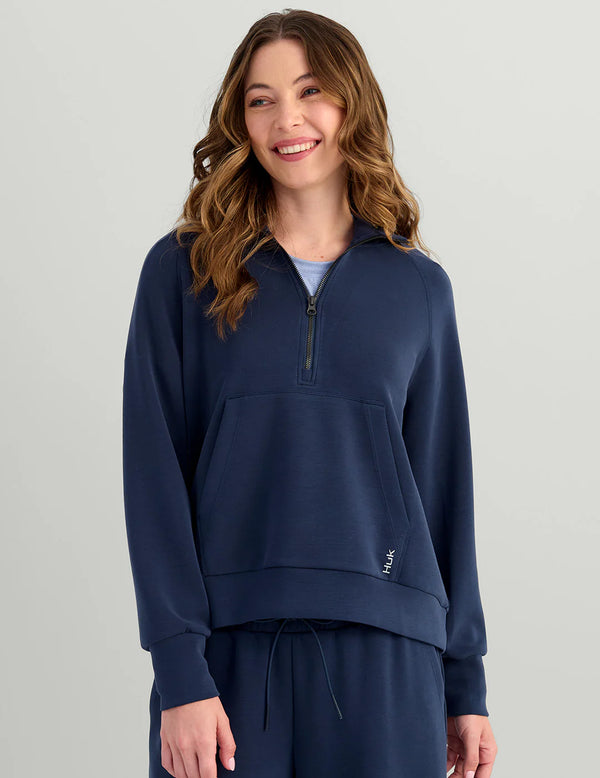 Huk Women's Bayside 1/2 Zip Hoodie - Naval Academy