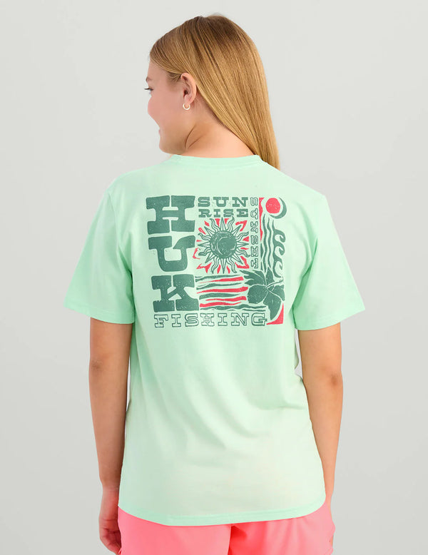 Huk Girls Sunset Sunrise Tee - Seafoam Mist