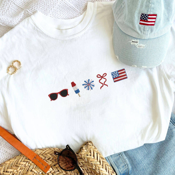 Embroidered 4th of July Tee