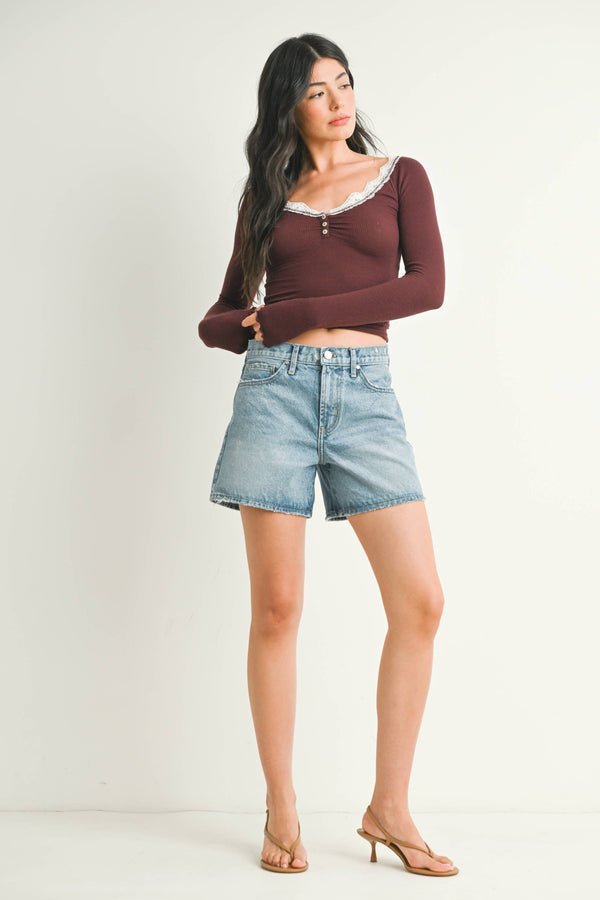 Vintage High Rise Denim Short