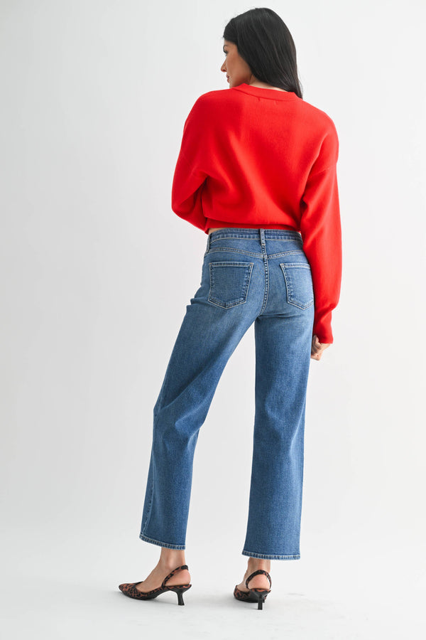 Women's Mid Rise Slim Wide Leg